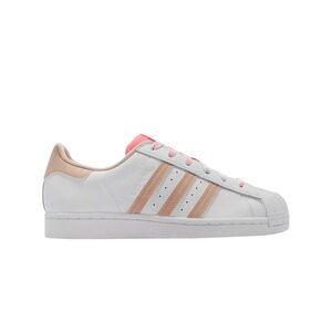 Adidas White & tan Valentine self love  Sneakers youth size 6 women’s size 7.5